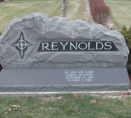 Jet Black Granite Boulder with Beveled Dates